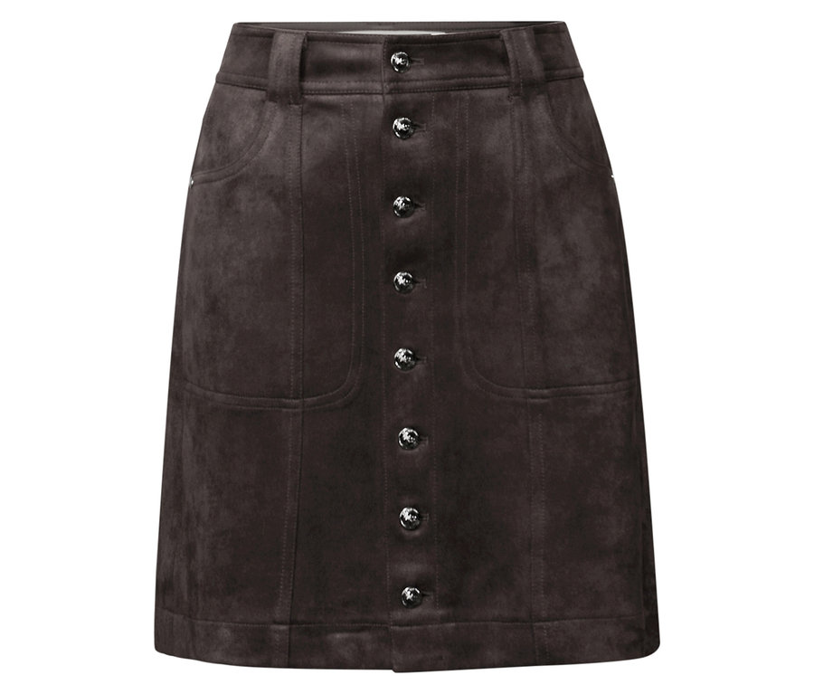 Gombos barna Street One velúrszoknya.