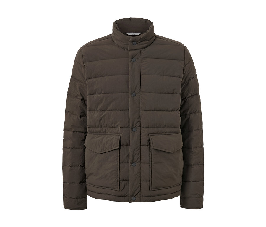 Barna, gombos, zsebes steppelt férfi dzseki.