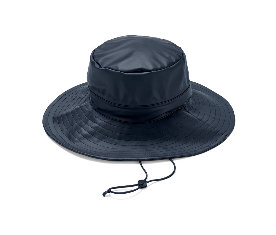 Sötétkék esőkalap.