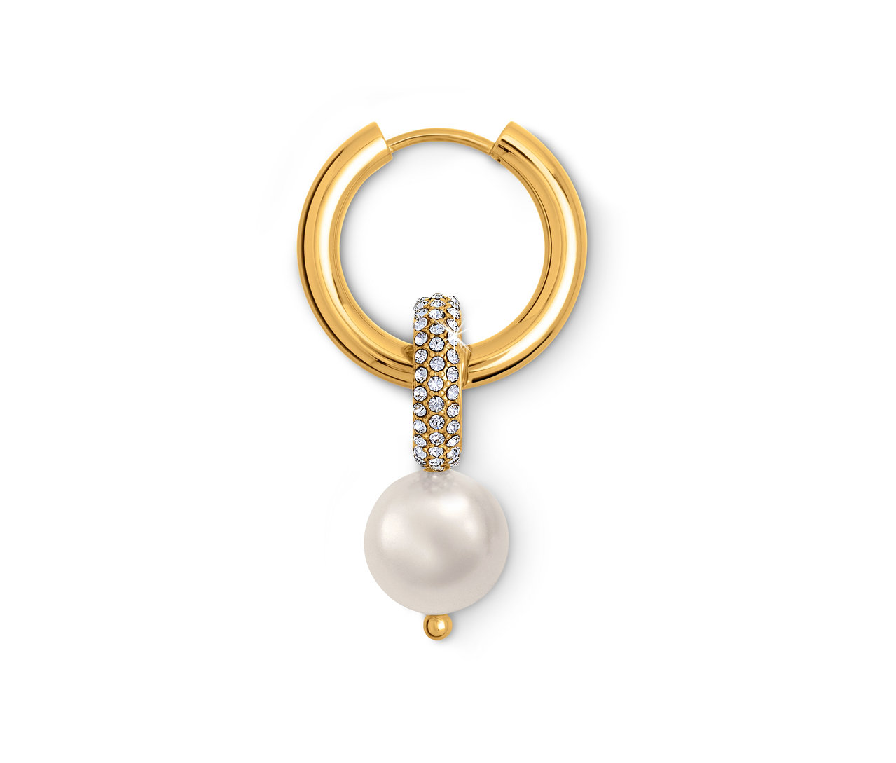 Arany fülbevaló gyöngy és cirkónia kövekkel.