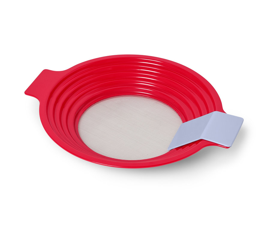 Piros 2 az 1-ben lisztszita és passzírozó.