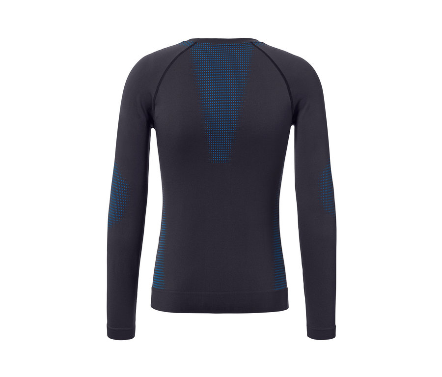 Közelkép a Férfi seamless funkcionális aláöltözetről, antracit színben.