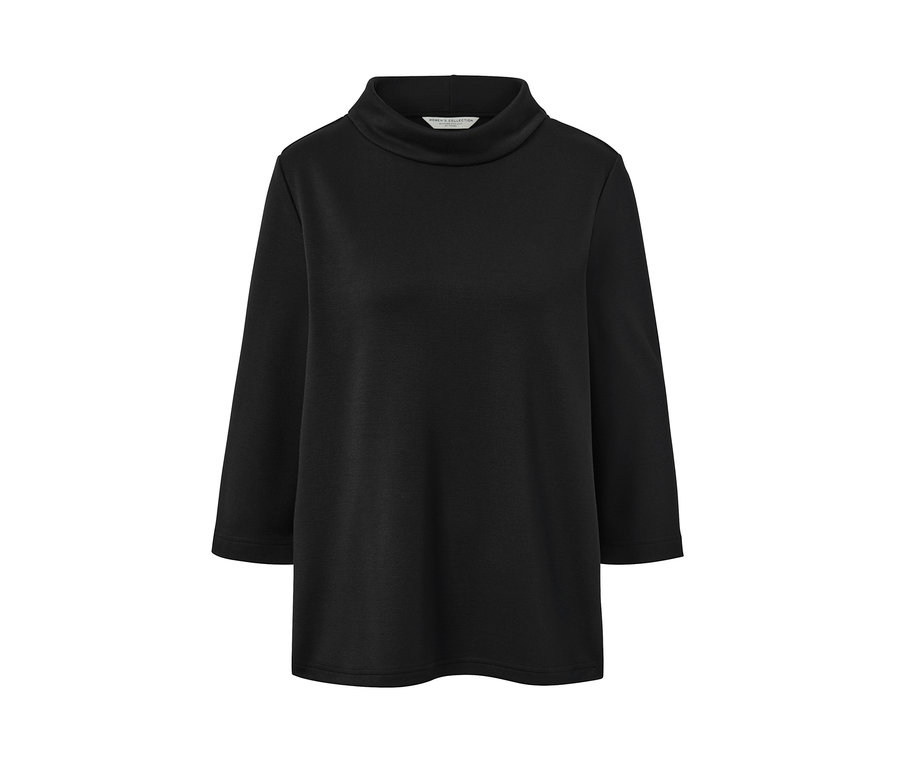 Fekete, 3/4-es ujjú szabadidőfelső.