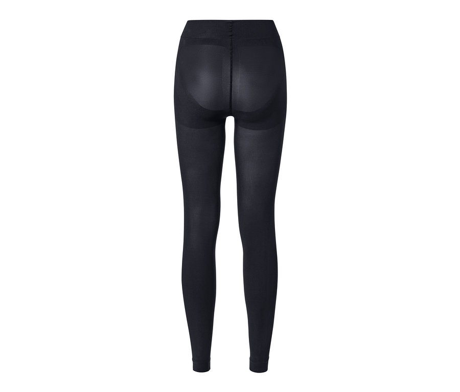 Fekete női alakformáló leggings hátulnézetből.
