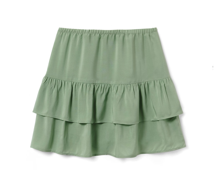 Zöld, lépcsős lány szoknya.
