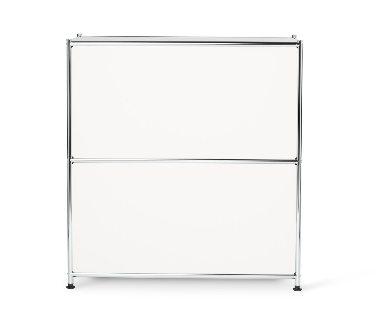 Fehér fém komód, 2 ajtóval.