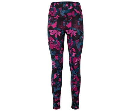 Virágmintás leggings fekete háttérrel.