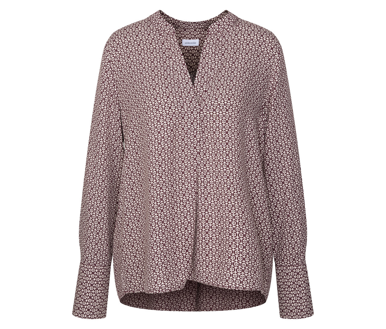 Seidensticker tunika viszkózból, ekrü-bordó nyomott mintás.