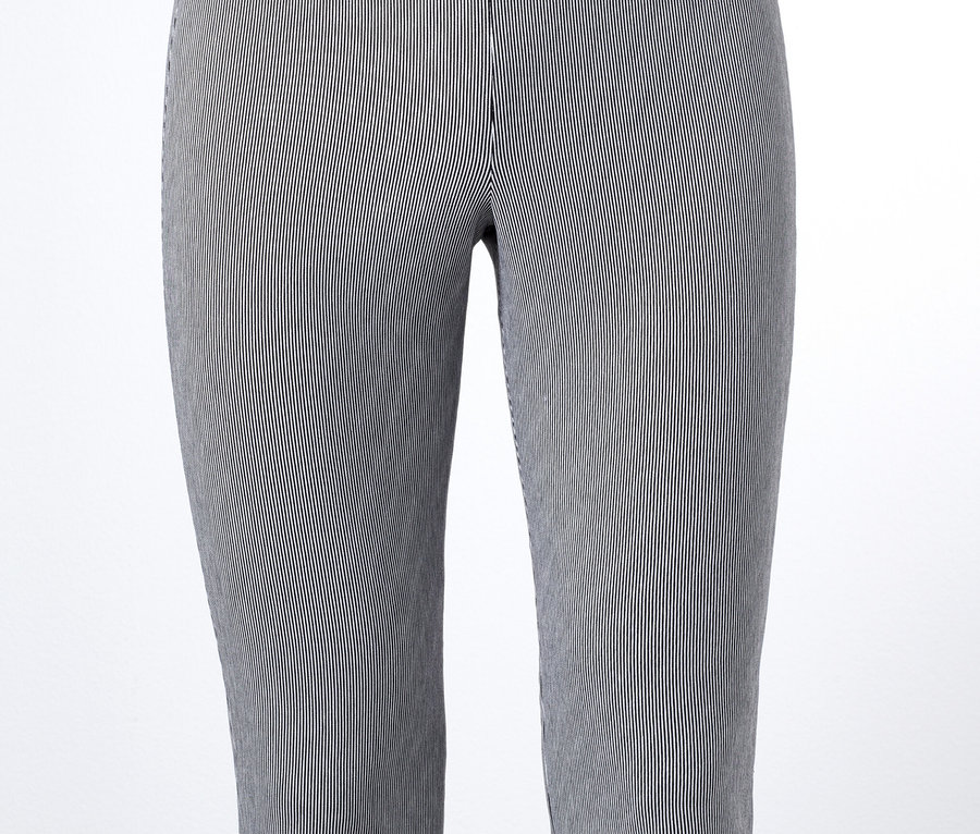 Csíkos, 3/4-es sztreccsnadrág próbababán.