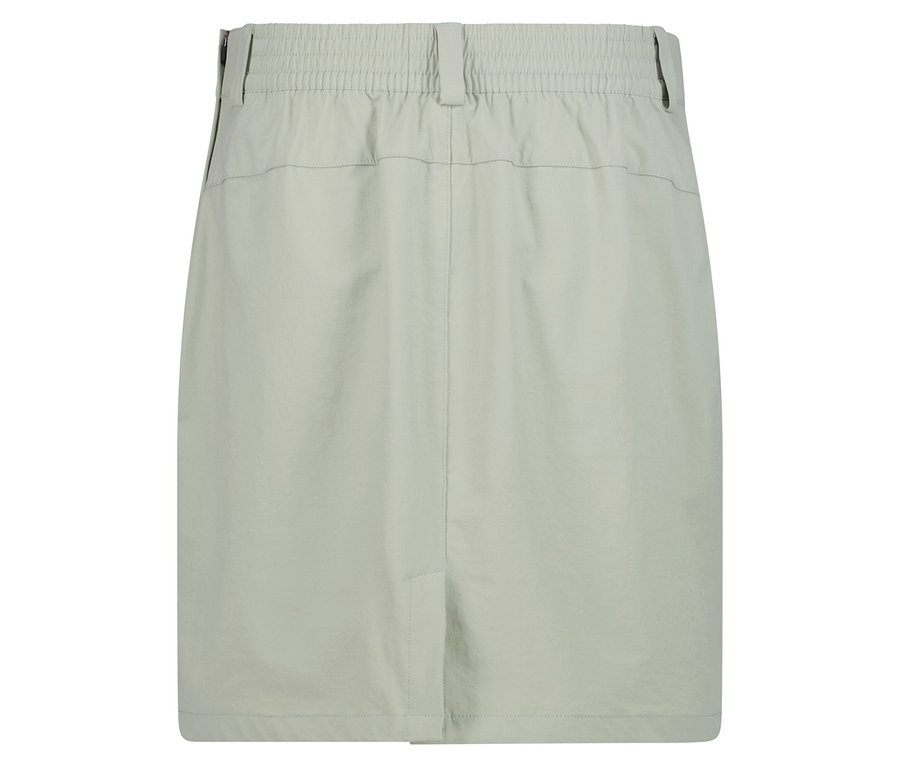 Egy világoszöld szoknya látható gumis derékpánttal.