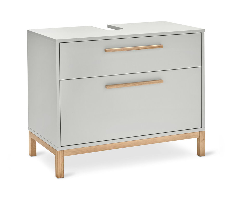 Világosszürke mosdó alatti szekrény »Eklund« 2 fiókkal.