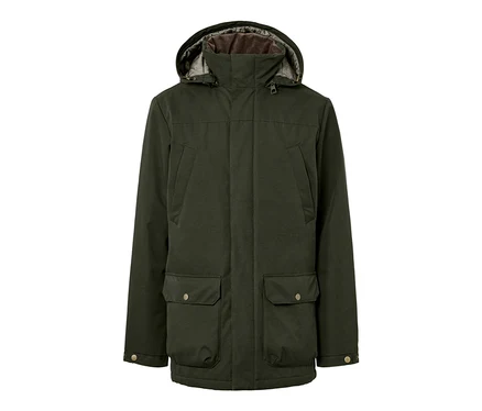 Zöld kapucnis parka.