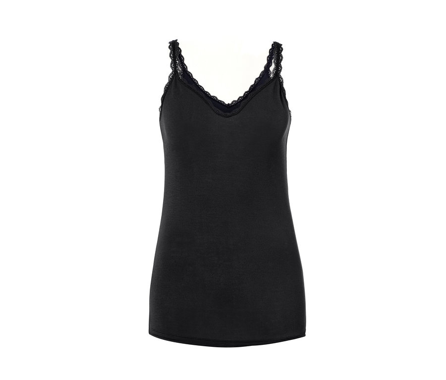 Fekete, csipkés női trikó