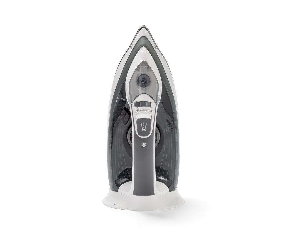 Egy vezeték nélküli gőzölős vasaló részletfotója.