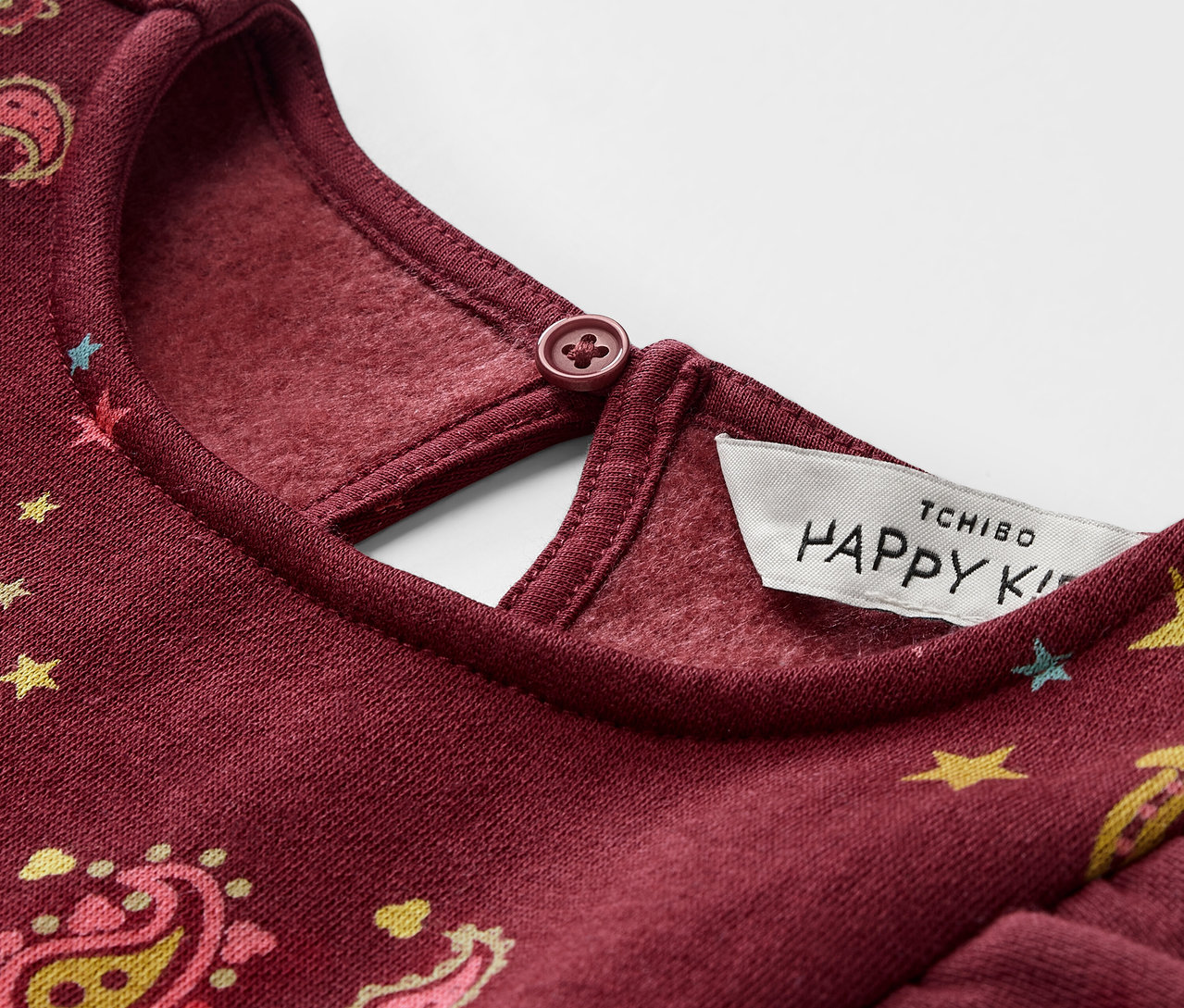 Egy Kinder-Sweatkleid részlete.