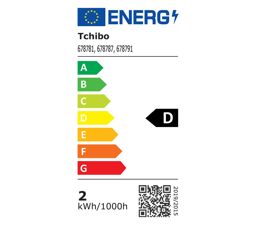 Energiacímke D energiaosztállyal a fekete LED-es akkus asztali lámpához.