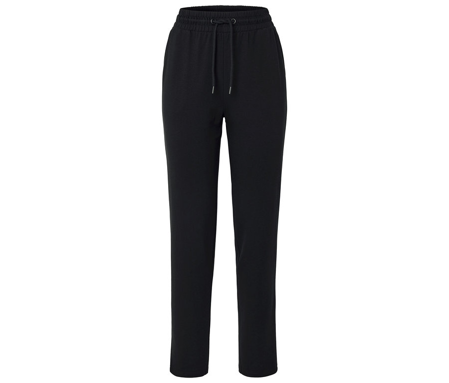 Fekete színű, húzózsinóros melegítőnadrág.