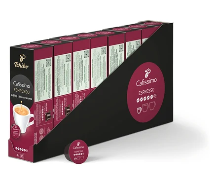 Egy csomag Cafissimo Espresso kräftig kávékapszula.