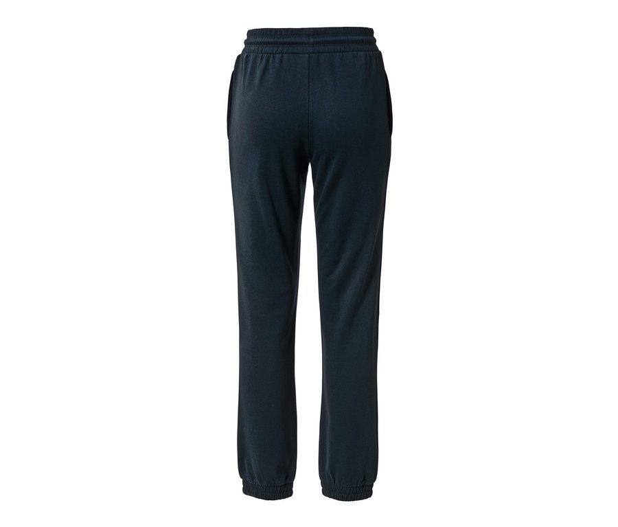 Sötétkék szabadidőnadrág hátulnézetből.