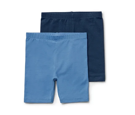 Két kék kerékpáros leggings gyerekeknek.