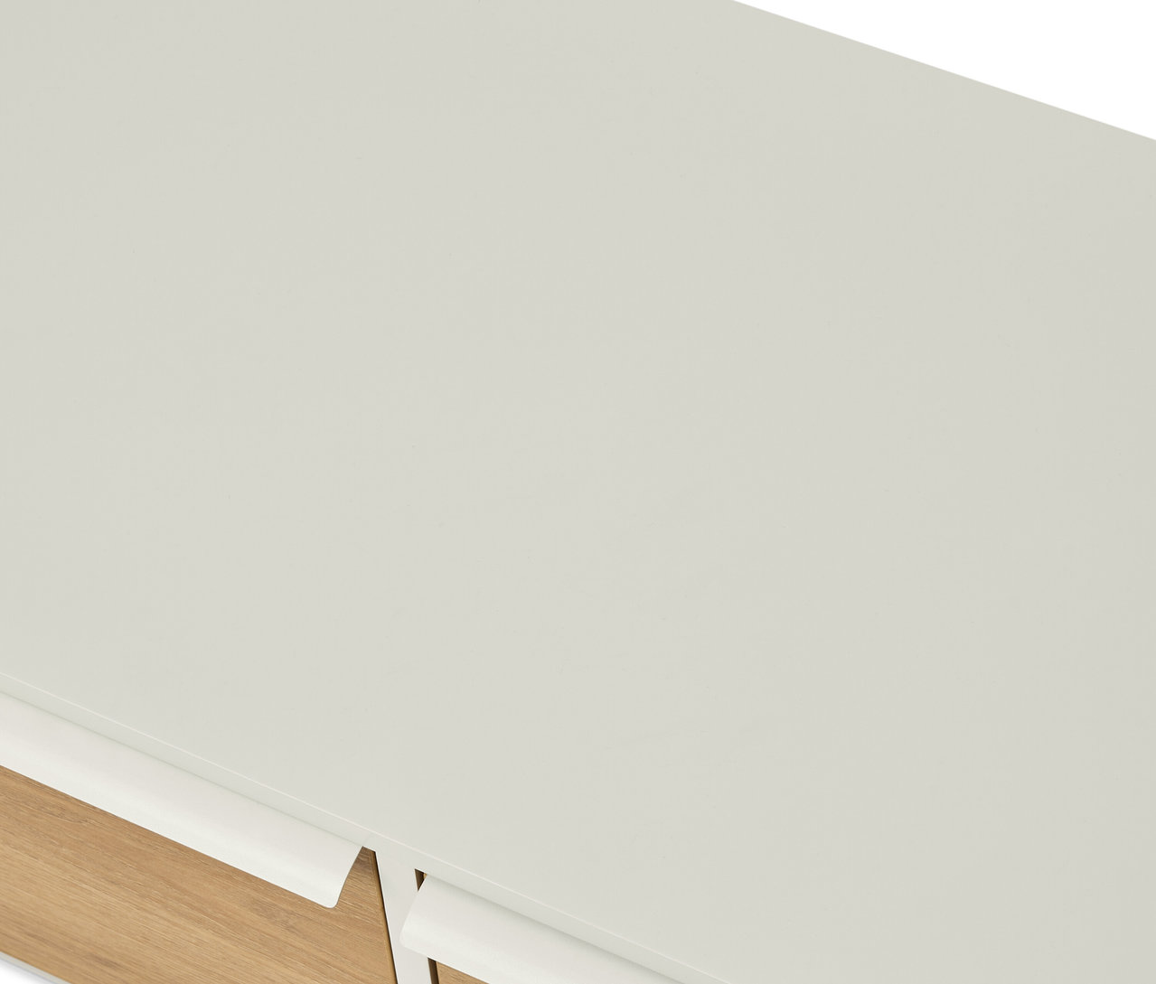 A »LEEG« ülőpad tetejének részlete 2 fiókkal.