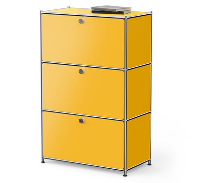 »CN3« fém komód 3 lenyíló ajtóval, sárga