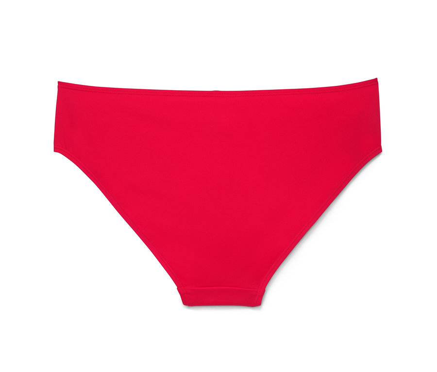 Piros női bikinialsó fehér alapon.