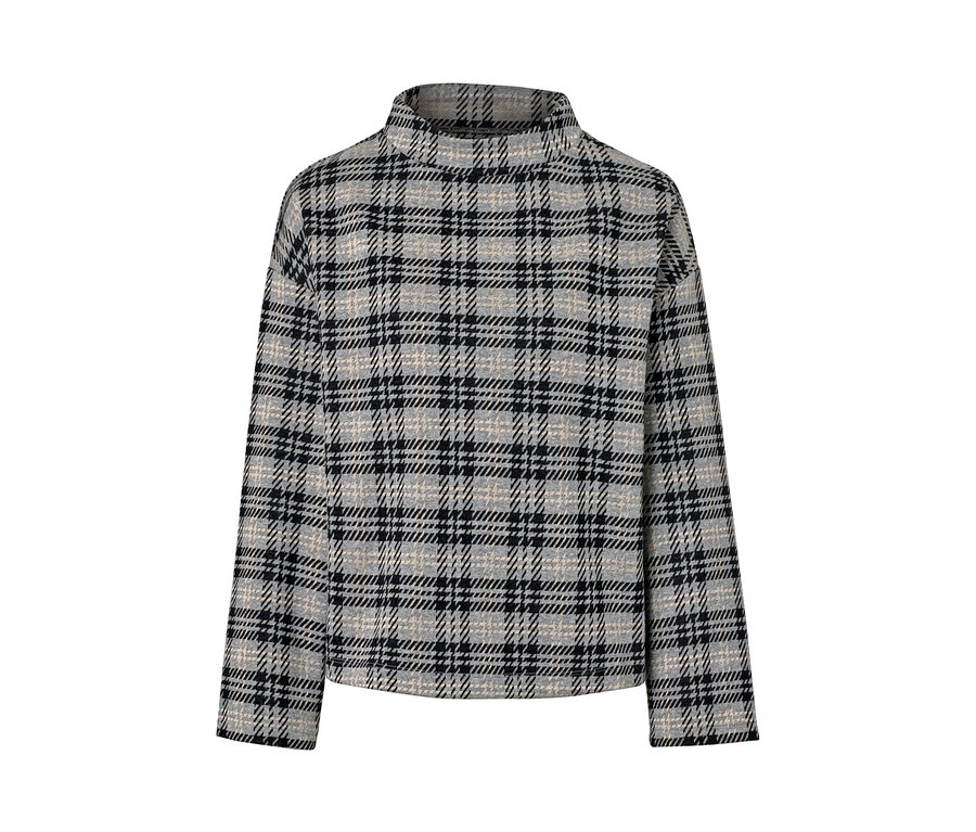 Kockás, galléros női szabadidőfelső.