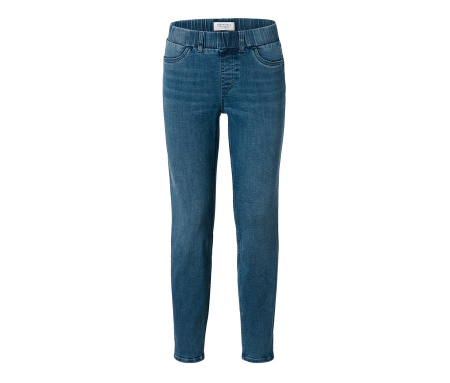 Kék »Fit Nelly« treggings fehér alapon.