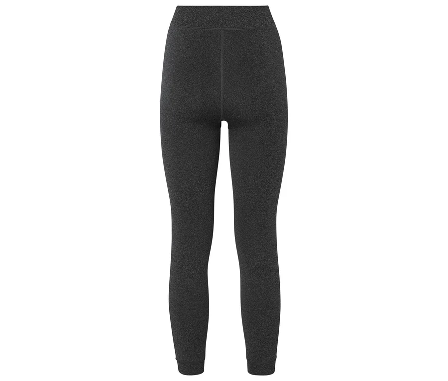 Sötétszürke, magas derekú leggings hátulról.