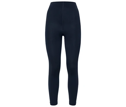 Sötétkék leggings fehér háttérrel.