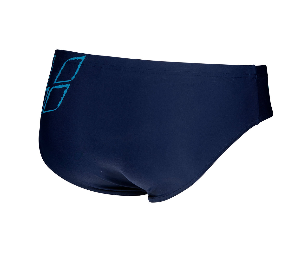 Közelkép egy tengerészkék arena Scratchy úszónadrágról.