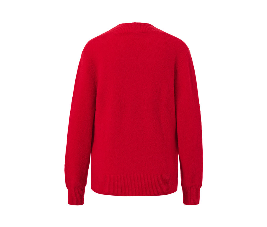 Piros, gyapjú női kötött kardigán.