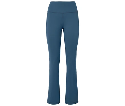 Kék, magas derekú, bootcut leggings.