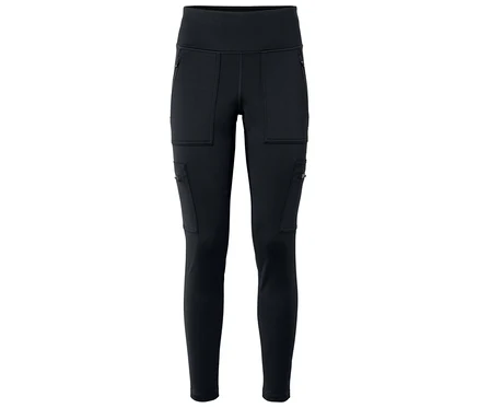 Fekete leggings cipzáras és cargo zsebekkel.