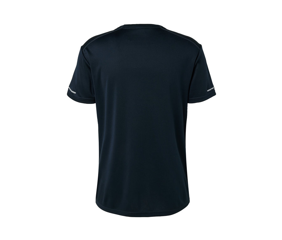 Sötétkék, rövid ujjú funkcionális felső.