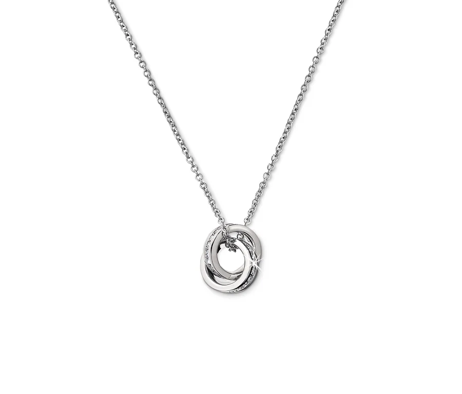Ezüst nyaklánc Swarovski® kristályokkal díszített medállal.