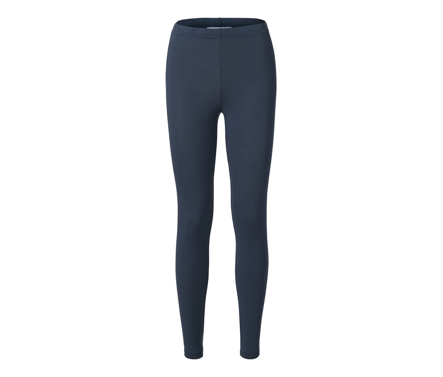 Kék leggings fehér háttérrel.
