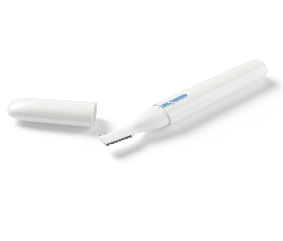 Elektromos szemöldökformázó, levett kupakkal.