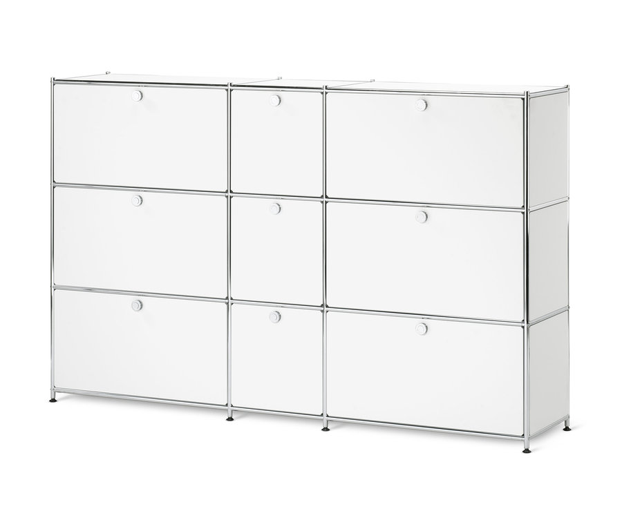 Fehér »CN3« komód, 9 ajtós.