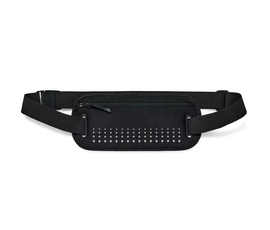 Fekete futóöv okostelefon-tartóval.