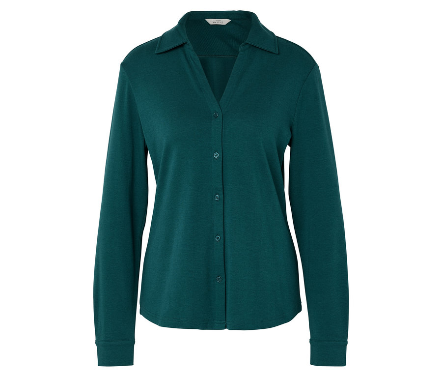 Zöld, hosszú ujjú, gombos ing.