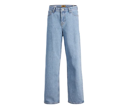 Világoskék Jack&Jones JJOrginial Alex farmernadrág egyenes szárral, laposan elhelyezve.