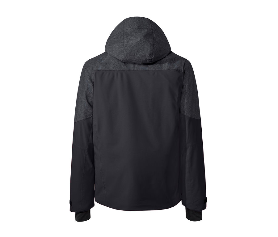 Egy sötét Férfi high-tech síkabát hátulnézetből.