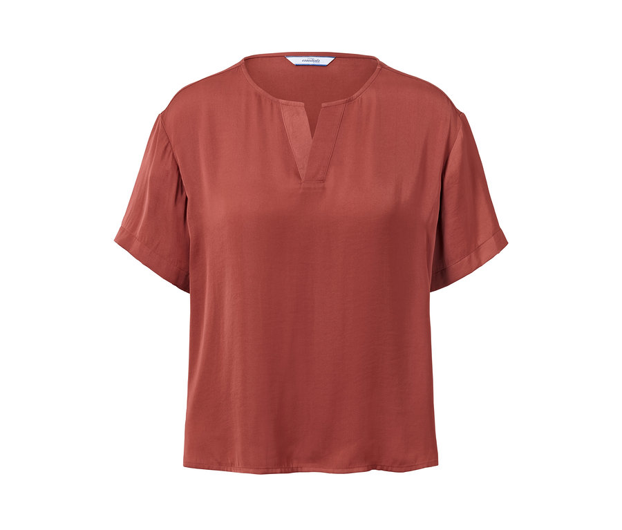 Női bordó szatén tunikablúz.