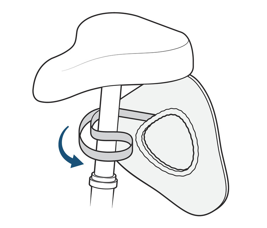 Vázlat egy kerékpáros ülésről huzattal.