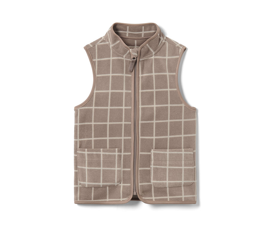 Kockás gyermek polármellény.