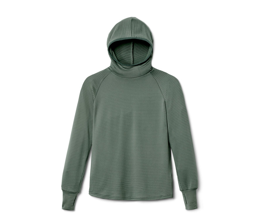 Zöld gyerek funkcionális kapucnis felső.