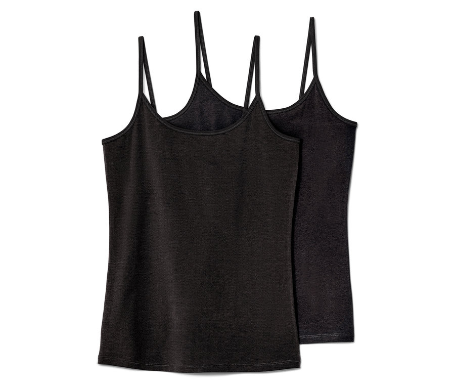 Két fekete spagettipántos trikó.