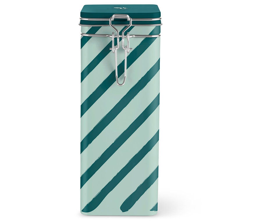 Csíkos kávésdoboz.